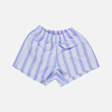 Kids Cotton Poplin Gui Shorts - Wide Blue/White Stripe