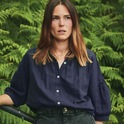 Women's Cotton Neotine Blouse - Midnight Navy