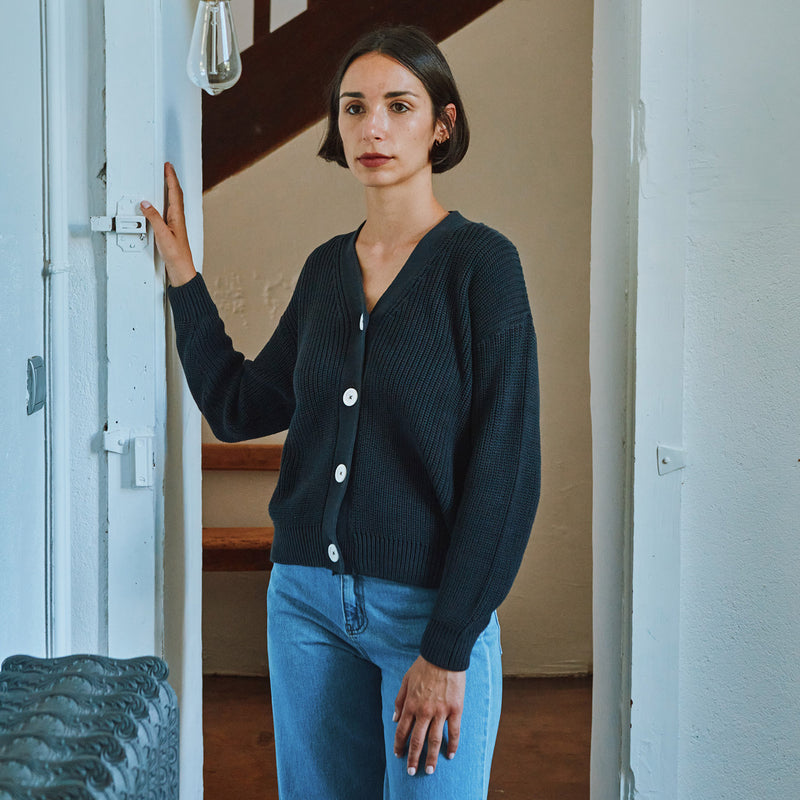Women's Cotton Knit Mate Cardigan - Carbon
