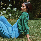 Women's Cotton Onagre Blouse  - Deep Grass Green