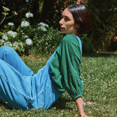 Women's Cotton Onagre Blouse  - Deep Grass Green