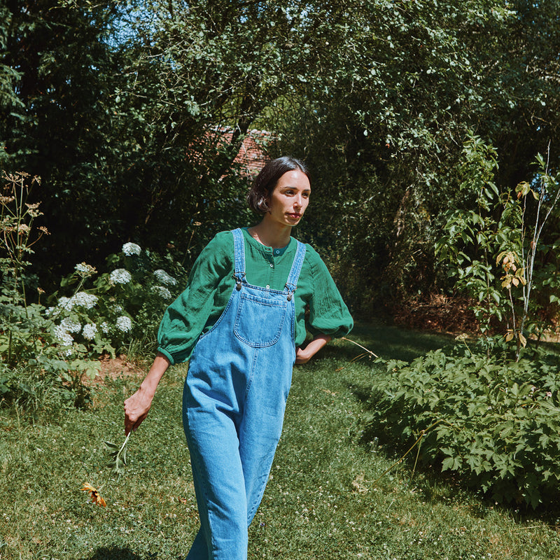 Women's Cotton Onagre Blouse  - Deep Grass Green