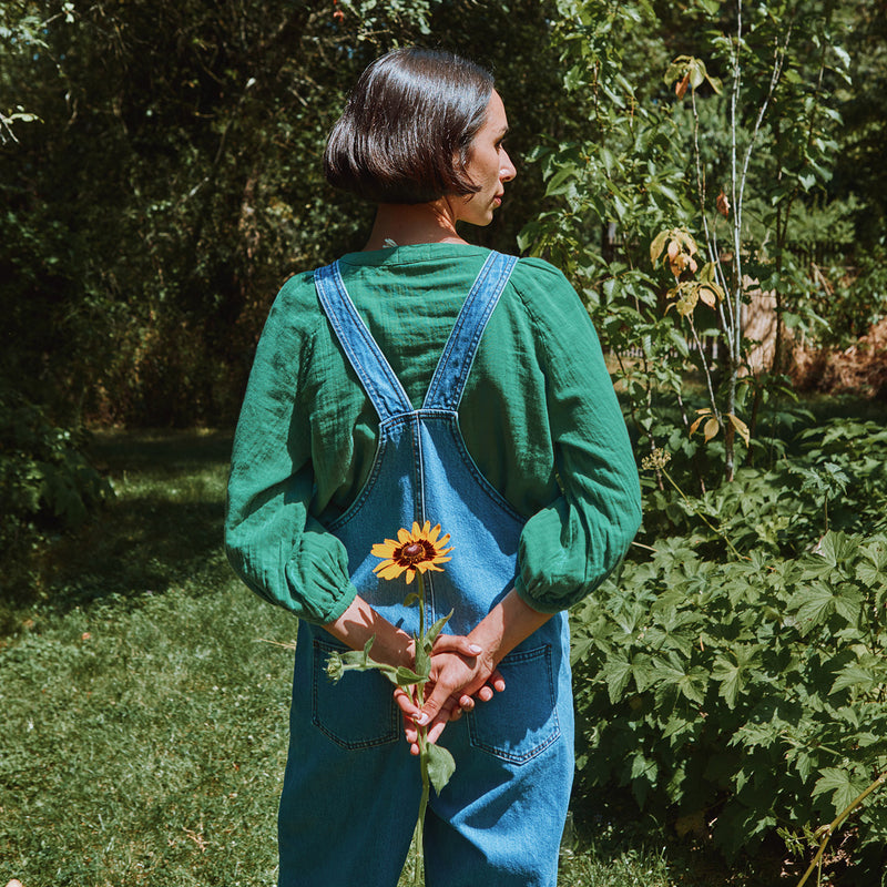 Women's Cotton Onagre Blouse  - Deep Grass Green