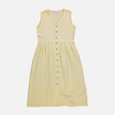 Women's Cotton Paquerette Dress - Pastel Yellow
