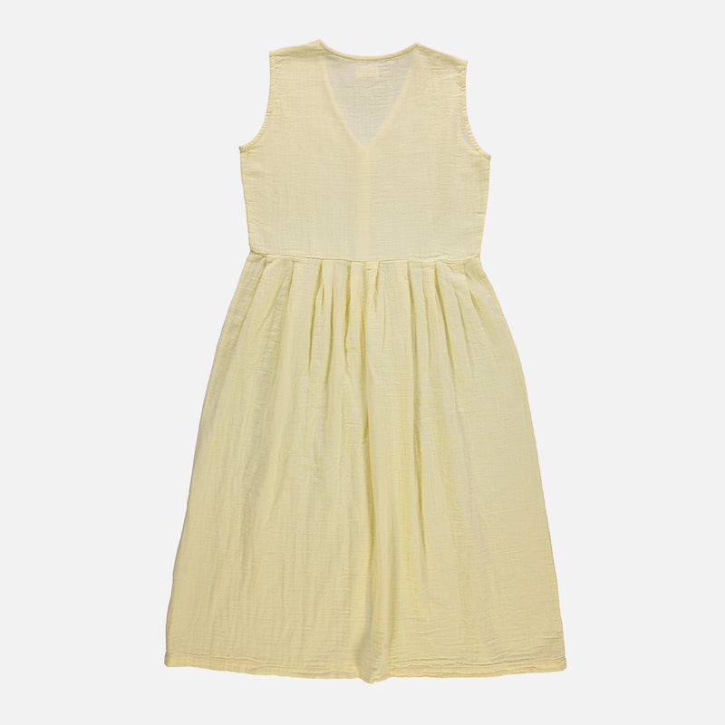 Women's Cotton Paquerette Dress - Pastel Yellow