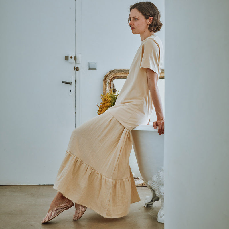 Women's Cotton Statice Skirt - Biscotti