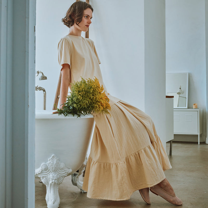 Women's Cotton Statice Skirt - Biscotti