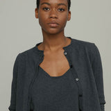 Women's Recycled Cotton 3/4 Sleeve Leda Cardigan - Grey Anthracite