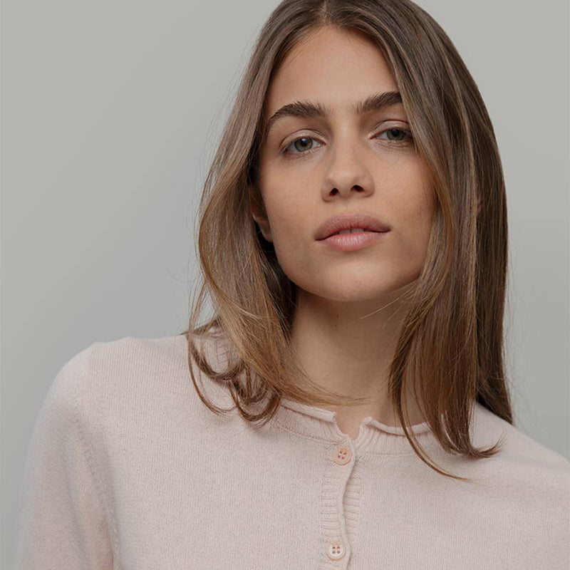 Women's Recycled Cotton 3/4 Sleeve Leda Cardigan - Pink Tulle