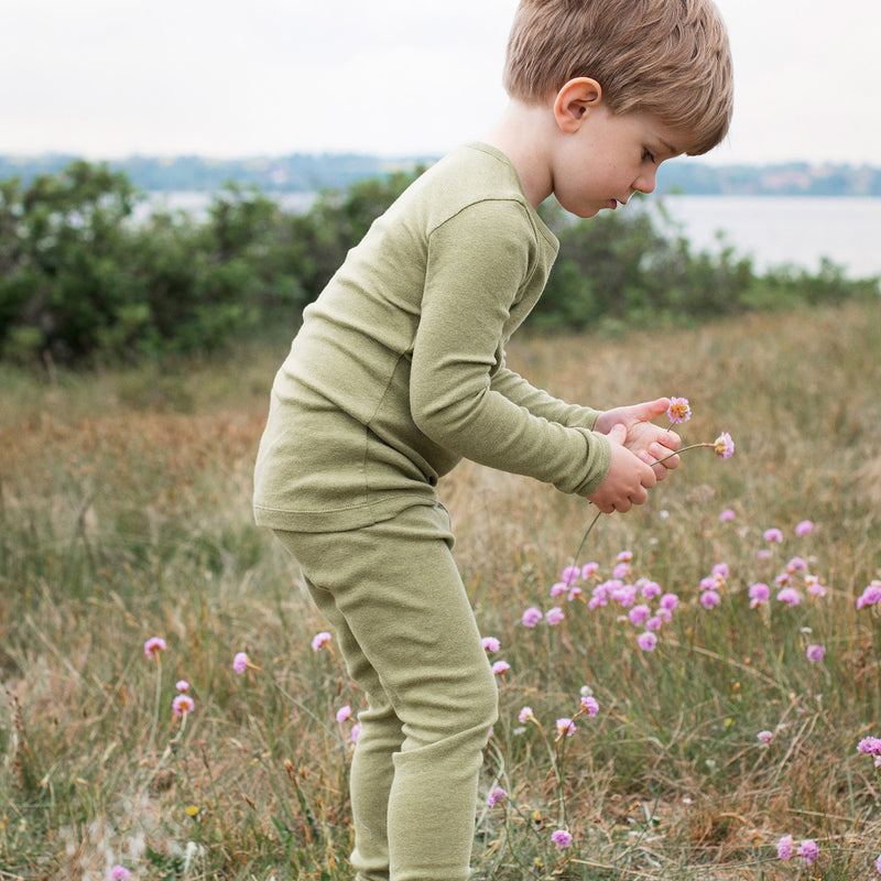 Cotton Leggings - Grass Melange