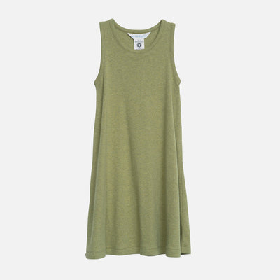 Cotton Sleeveless Dress - Grass Melange