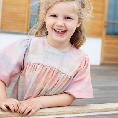 Kids Cotton Flair Dress - Dawn