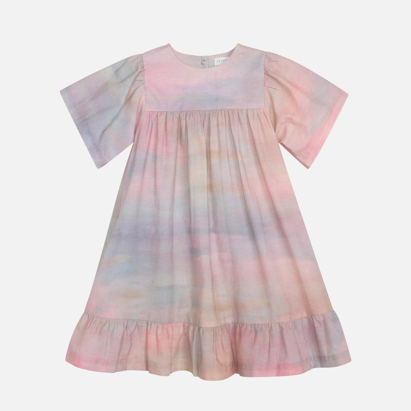 Kids Cotton Flair Dress - Dawn