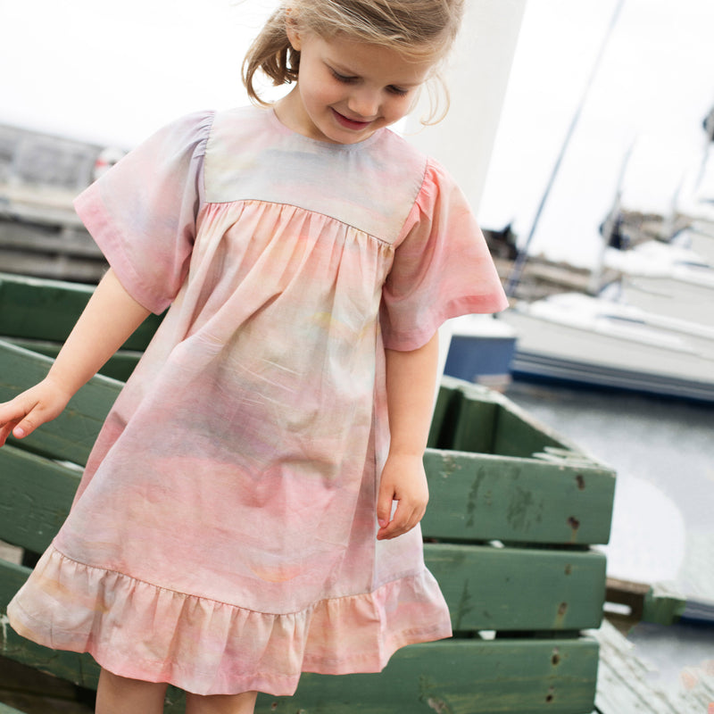 Kids Cotton Flair Dress - Dawn