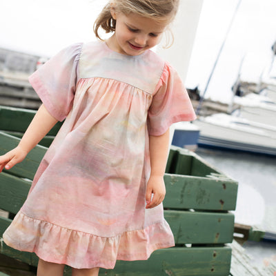 Kids Cotton Flair Dress - Dawn