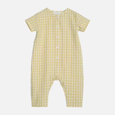 Baby Cotton Crinkle Suit - Lemon Check