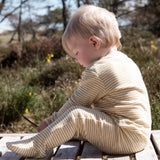 Baby Cotton Babysuit - Chamomile/Off White