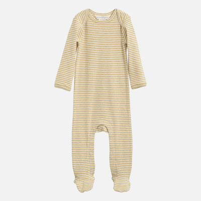 Baby Cotton Babysuit - Chamomile/Off White