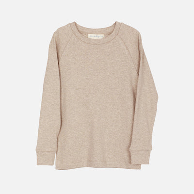 Kids Cotton Raglan Tee - Oat Melange