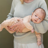 Baby Cotton Newborn Footed Pants - Oat Melange