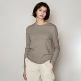 Womens Cotton LS Tee - Taupe