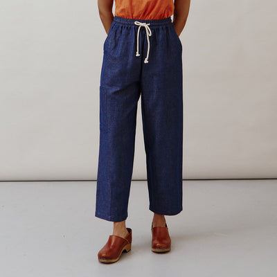 Women's Cotton/Linen Orla Trousers - Indigo