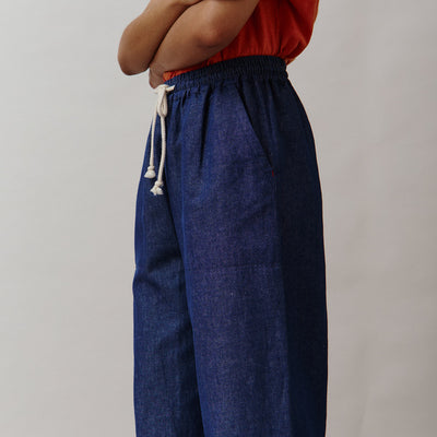 Women's Cotton/Linen Orla Trousers - Indigo