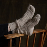 Adults Wool Tweed Socks - Oat