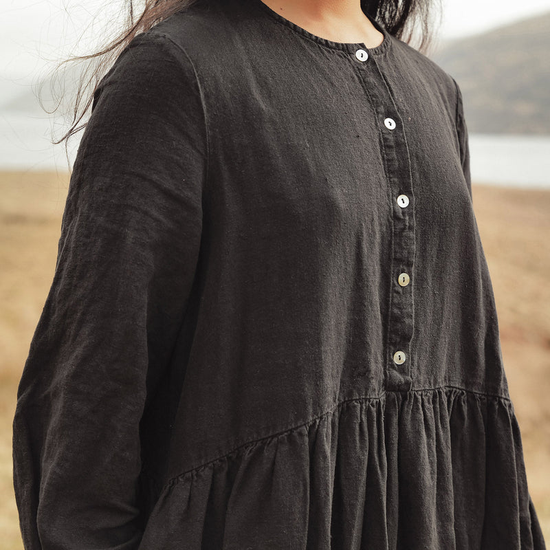 Ash Women's Dress - Linen - Black