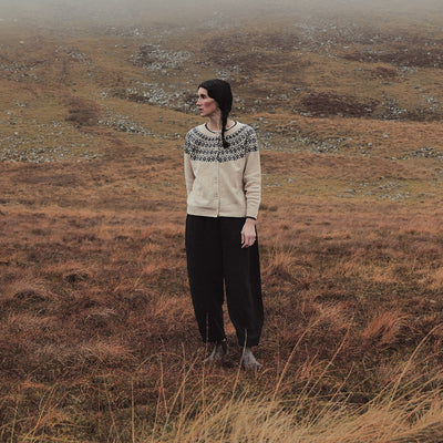 Autumn Women's Cardigan - Superfine Lambswool - Oat