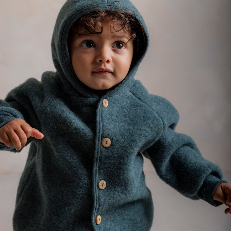 Tinker Baby & Kids Jacket - Merino Wool Fleece - Seafoam