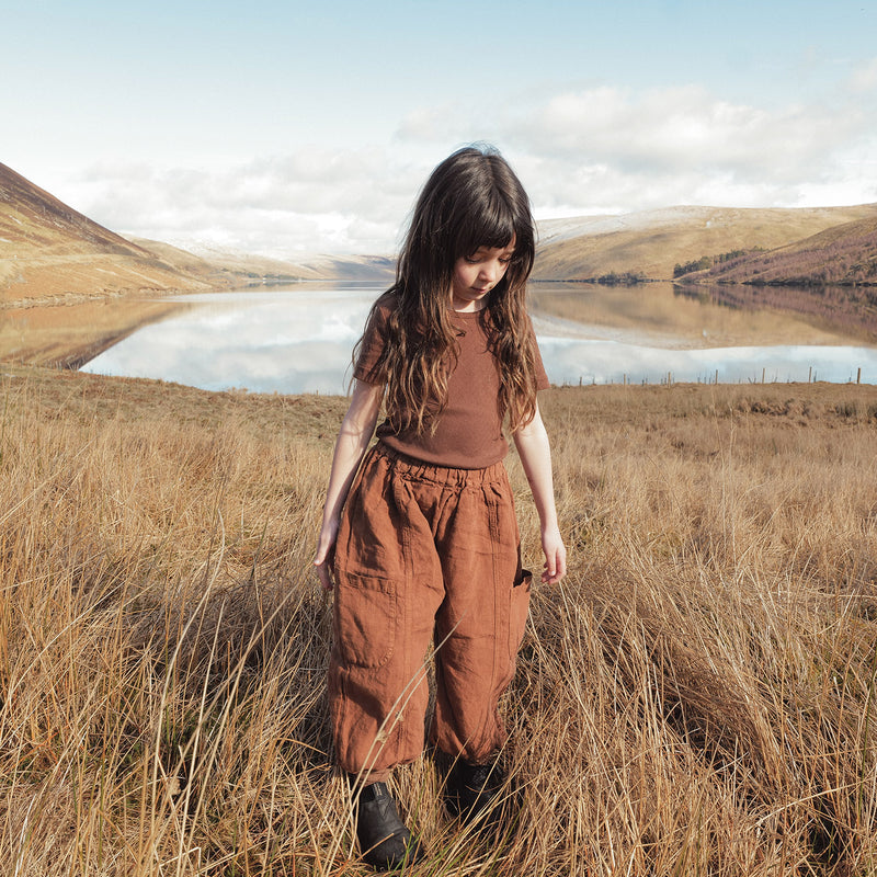 Cedar Baby & Kids Balloon Pant - Linen - Auburn