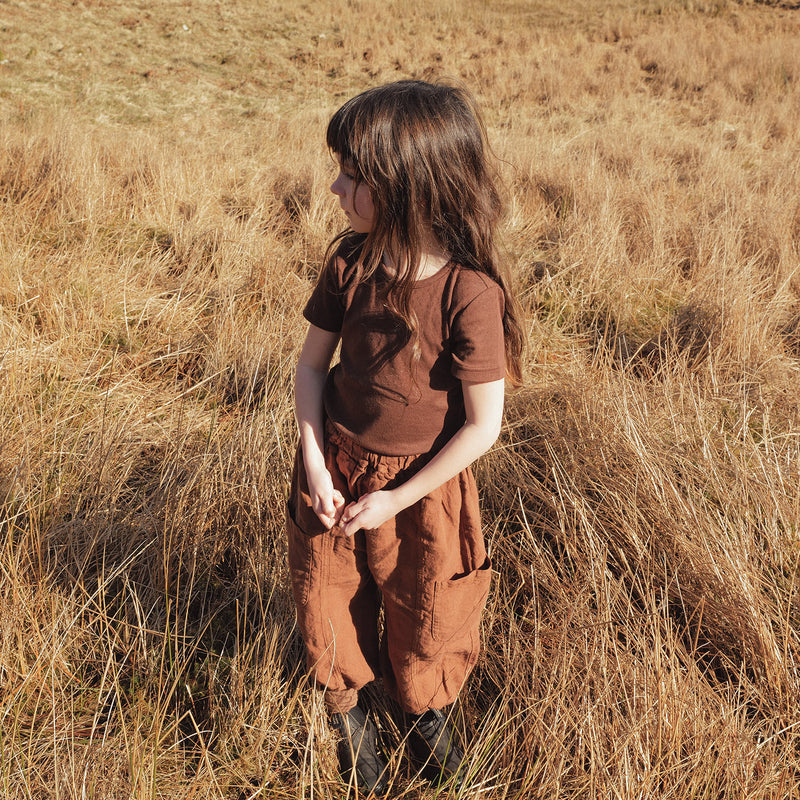 Cedar Baby & Kids Balloon Pant - Linen - Auburn
