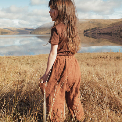 Cedar Baby & Kids Balloon Pant - Linen - Auburn