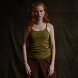 Cygnus Women's Top - Cotton Pointelle - Olive