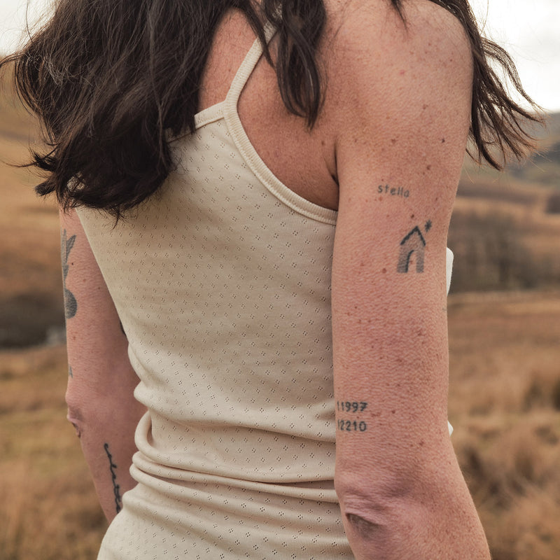 Cygnus Women's Top - Cotton Pointelle - Shell