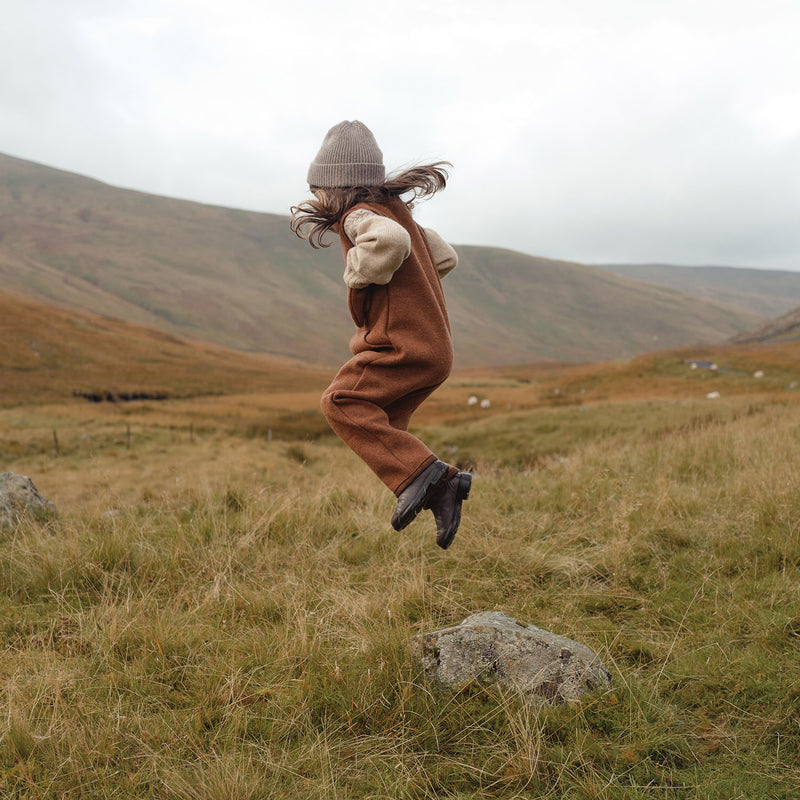 Earth Playsuit - Boiled Merino Wool - Auburn