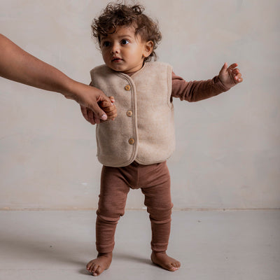 Eider Baby & Kids Vest - Merino Wool Fleece - Sandstorm