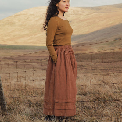 Elm II Women's Skirt - Linen - Auburn