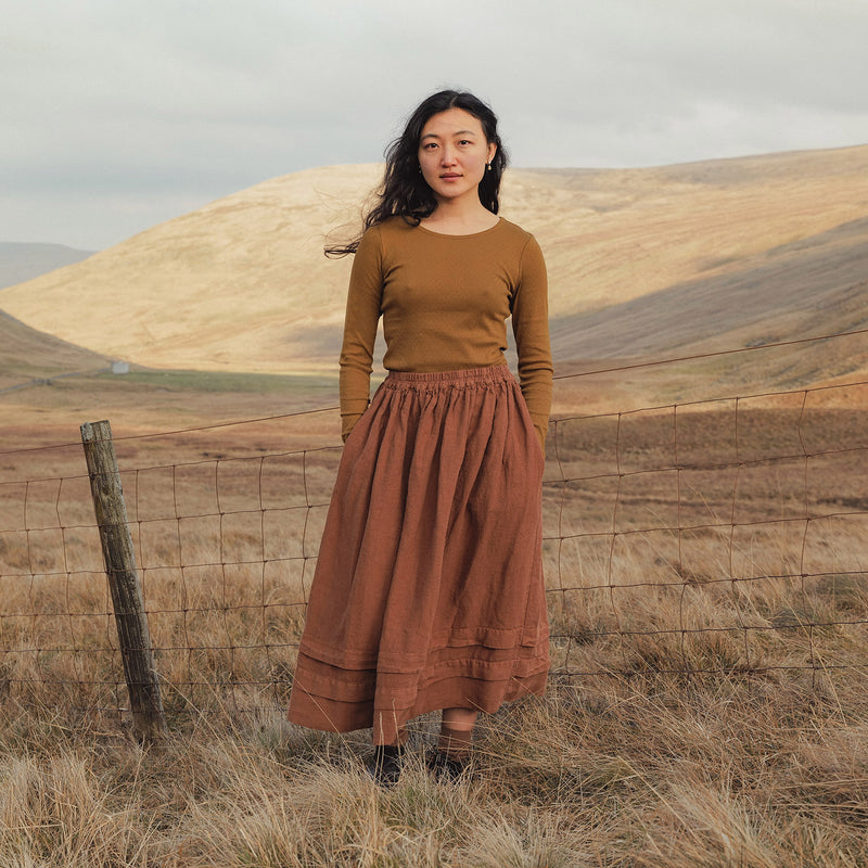 Elm II Women's Skirt - Linen - Auburn