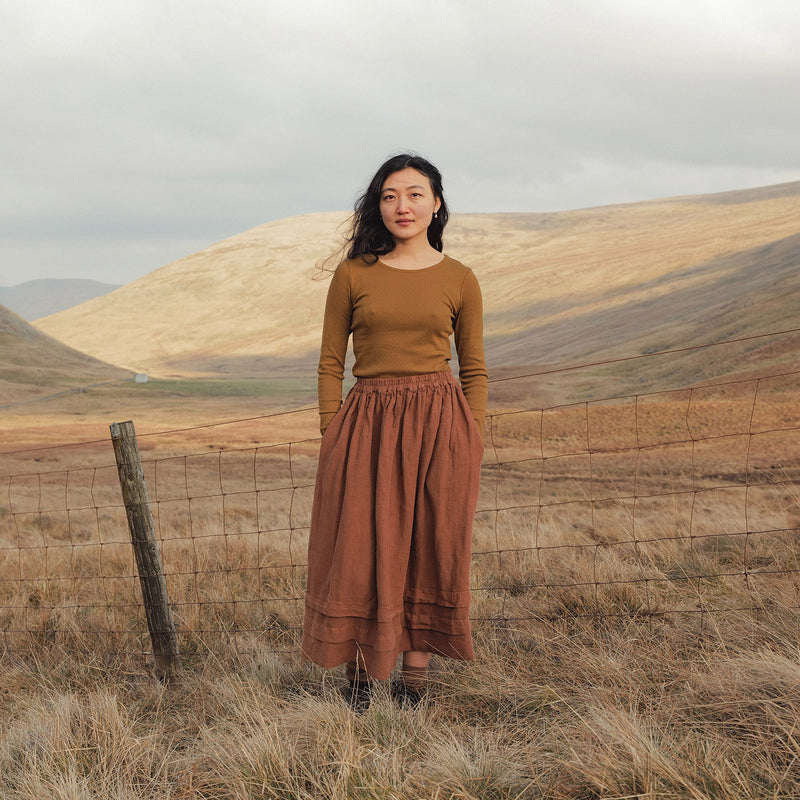 Elm II Women's Skirt - Linen - Auburn