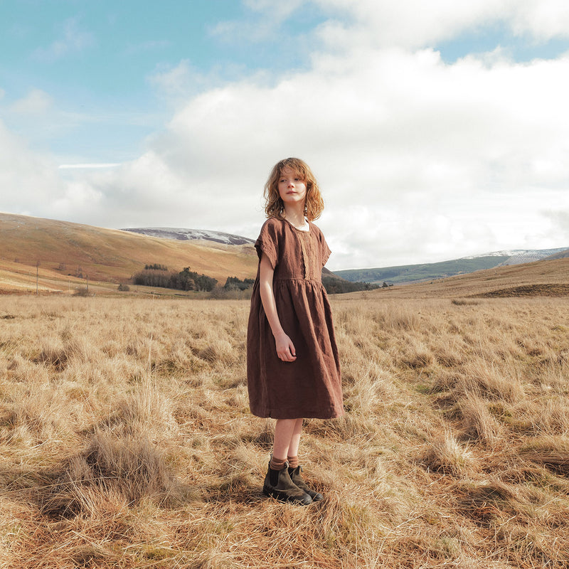 Elowan Baby & Kids Dress - Linen - Squirrel