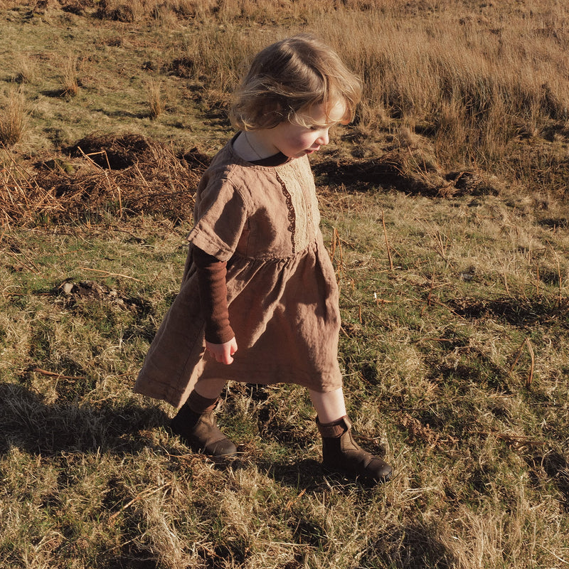 Elowan Baby & Kids Dress - Linen - Cedarwood