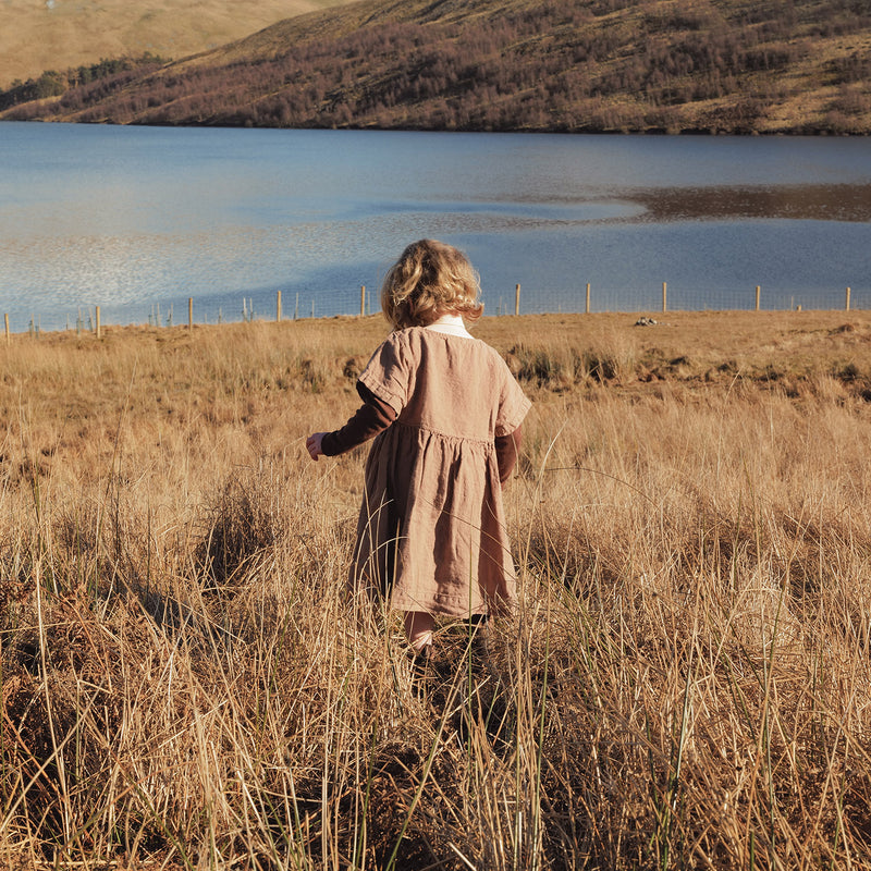Elowan Baby & Kids Dress - Linen - Cedarwood