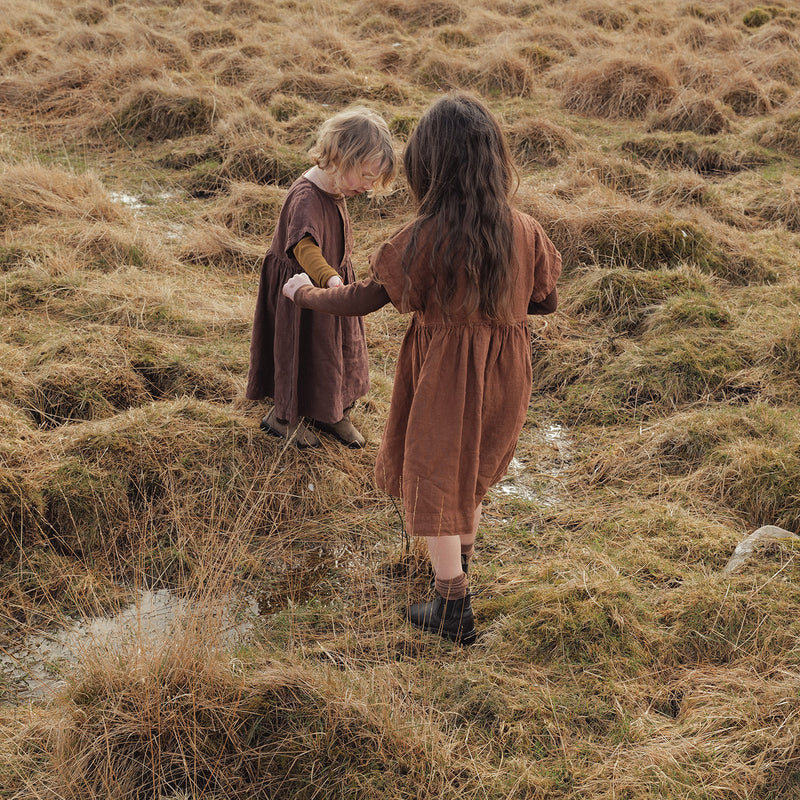 Elowan Baby & Kids Dress - Linen - Auburn