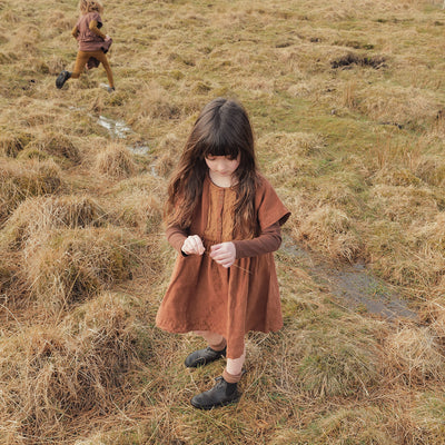 Elowan Baby & Kids Dress - Linen - Auburn