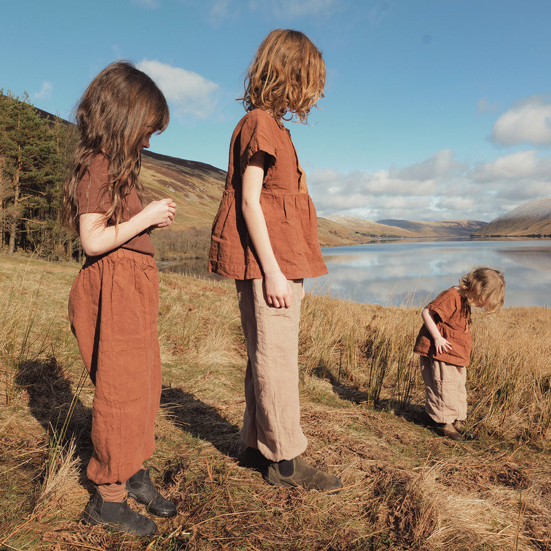 Cedar Baby & Kids Balloon Pant - Linen - Auburn