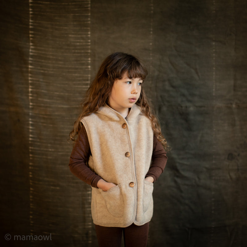 Falcon Vest - Merino Wool Fleece - Sandstorm