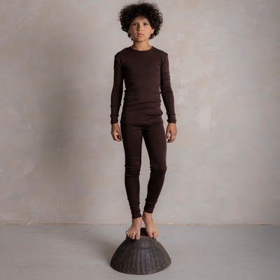 Finch Baby & Kids Leggings - Merino Wool & Silk - Cacao