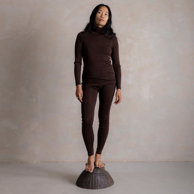Finch Women's Leggings - Merino Wool & Silk - Cacao